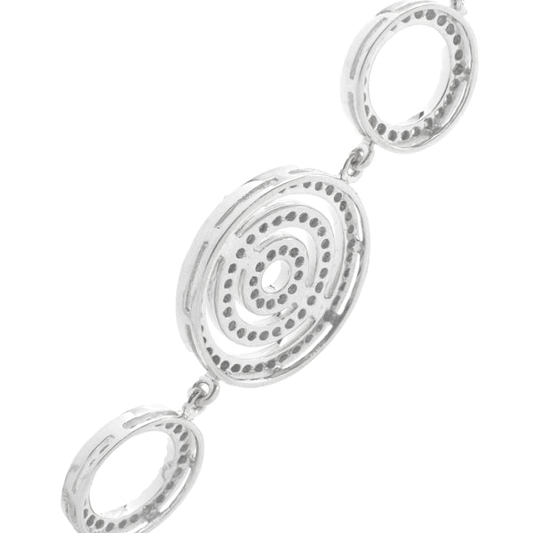 14 Karat White Gold Multi Circle Link Bracelet