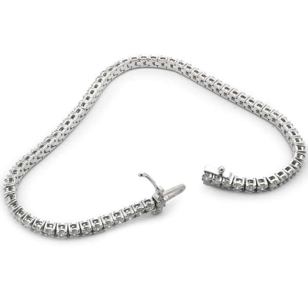 14 Karat White Gold Diamond Tennis Bracelet