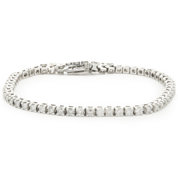 14 Karat White Gold Diamond Tennis Bracelet