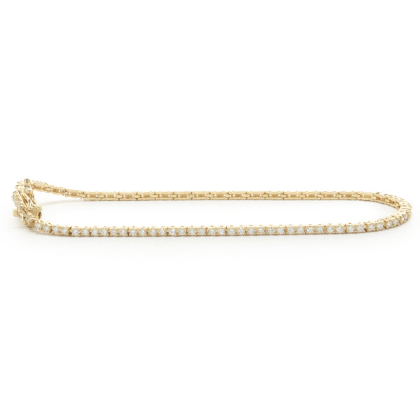 14 Karat Yellow Gold Diamond Tennis Bracelet