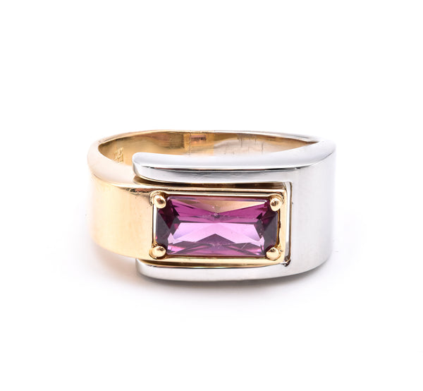 Jean Francois Albert 18 Karat Two Tone Rhodolite Garnet Ring