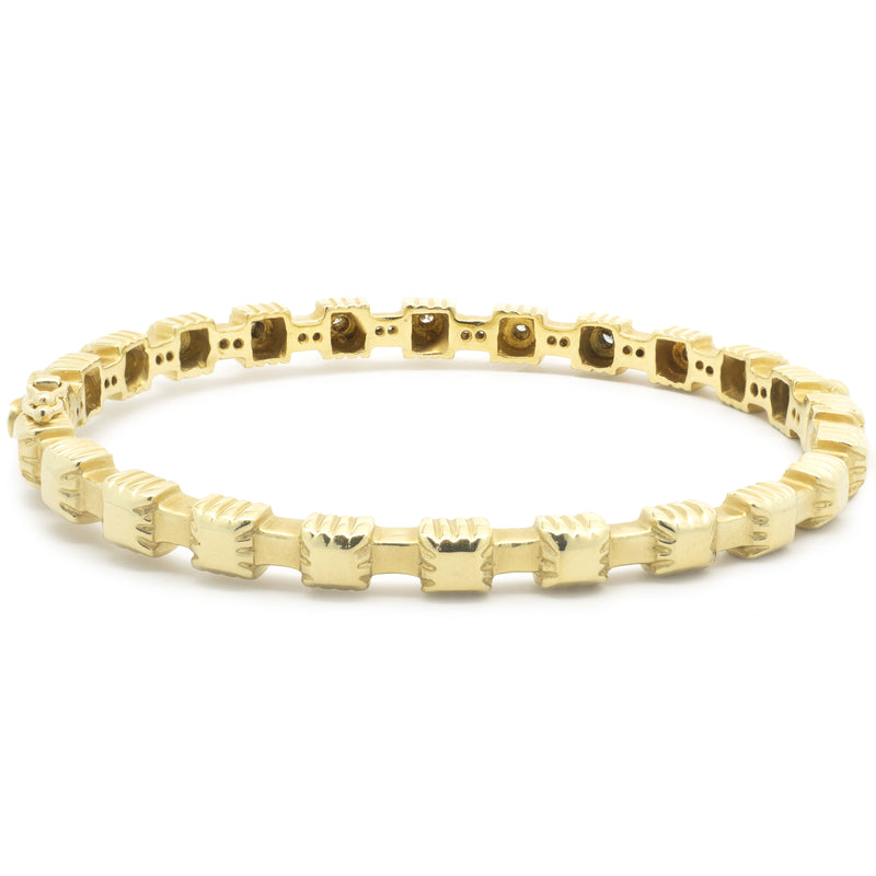 Doris Panos 18 Karat Yellow Gold Diamond Bangle Bracelet