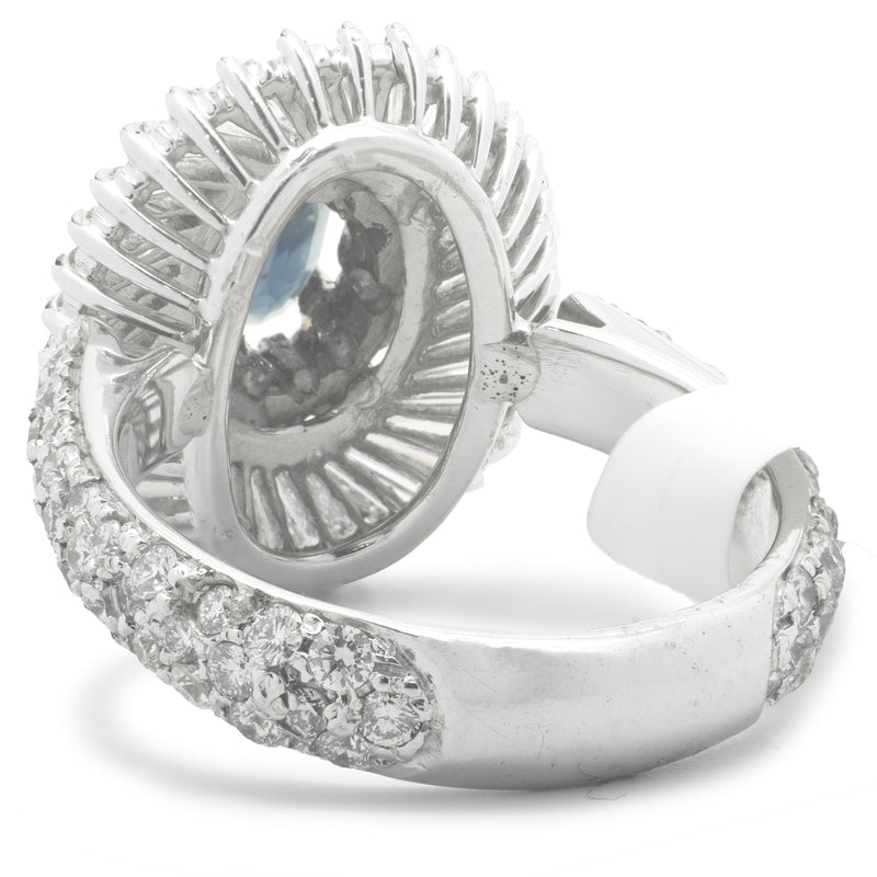 Platinum Sapphire and Diamond Ballerina Ring