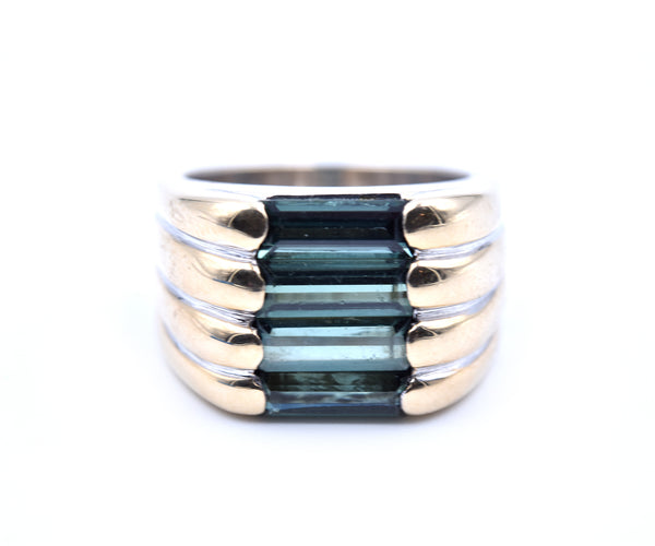 Green Tourmaline 14k Yellow Gold Ring