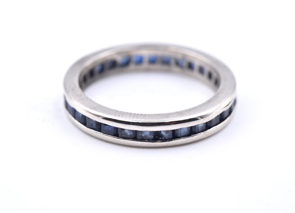 14k White Gold Sapphire Band