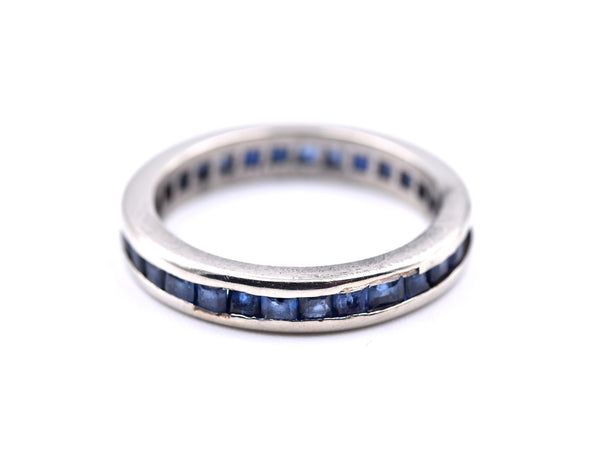 14k White Gold Sapphire Band