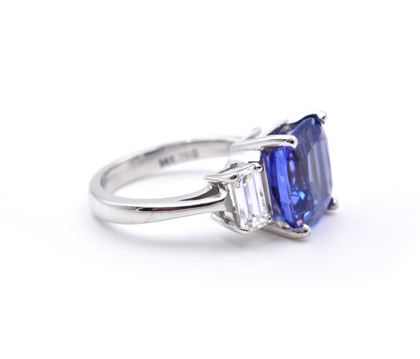 14 Karat White Gold Tanzanite and Diamond Ring