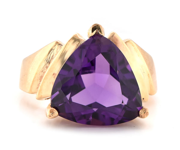 10 Karat Yellow Gold Amethyst Ring