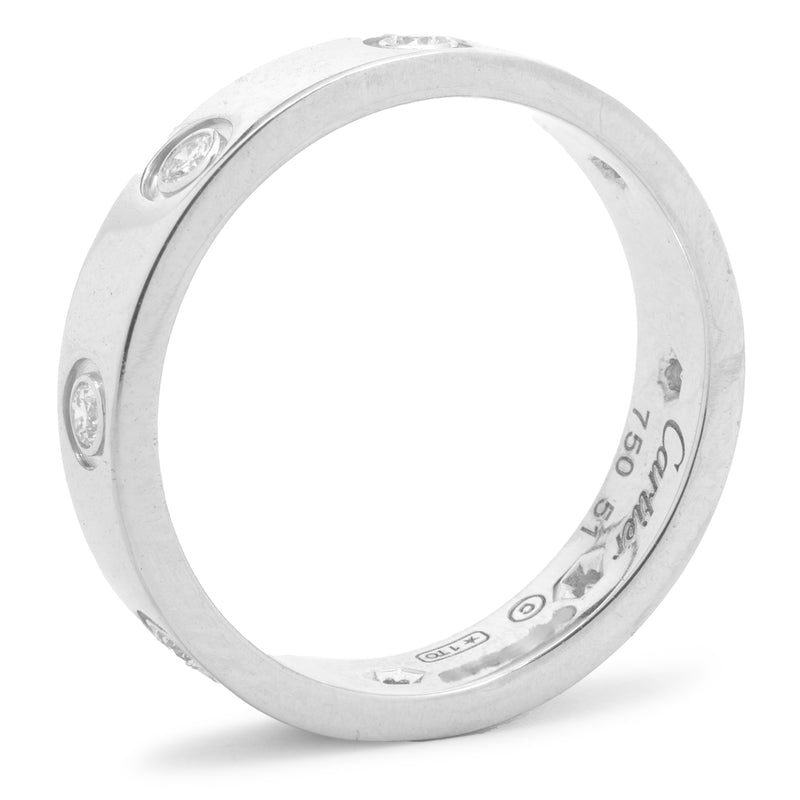 Cartier 18 Karat White Gold 8 Diamond Love Ring