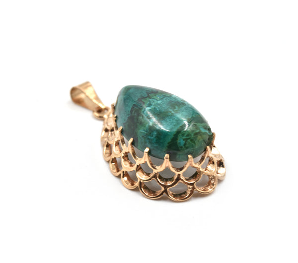 Malachite Pendant 14k Rose Gold