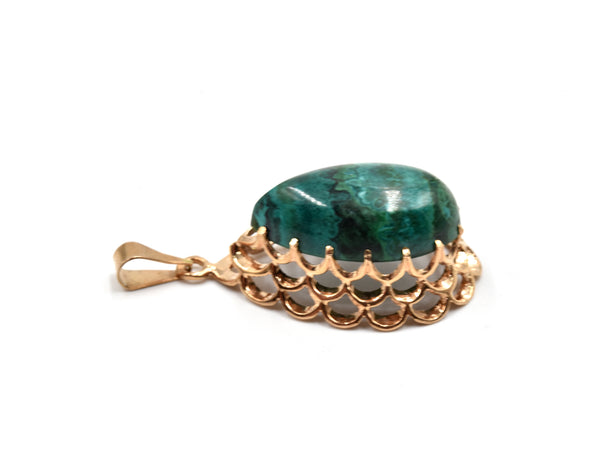 Malachite Pendant 14k Rose Gold