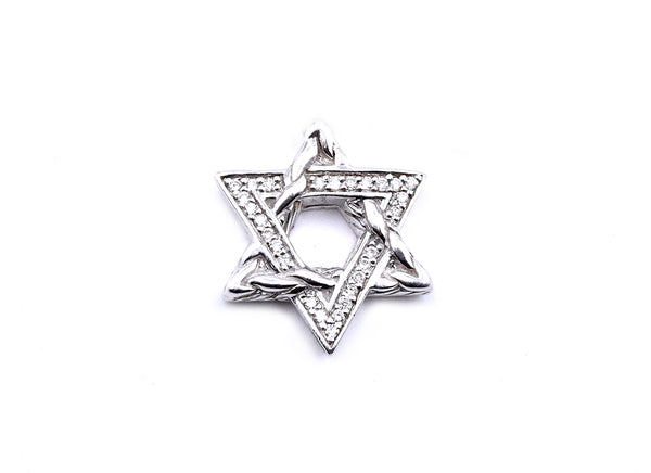 John Hardy Sterling Silver Diamond Star of David Pendant