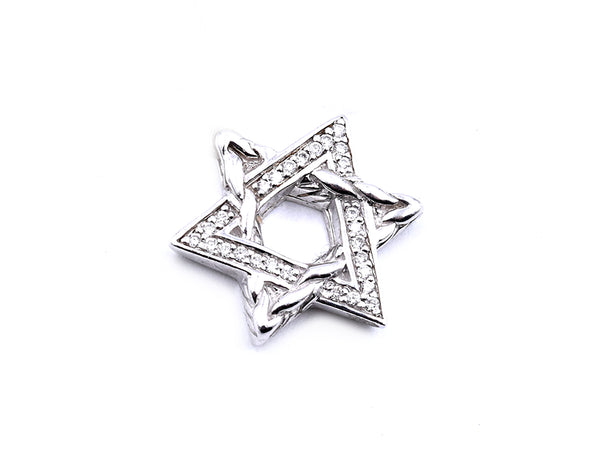 John Hardy Sterling Silver Diamond Star of David Pendant