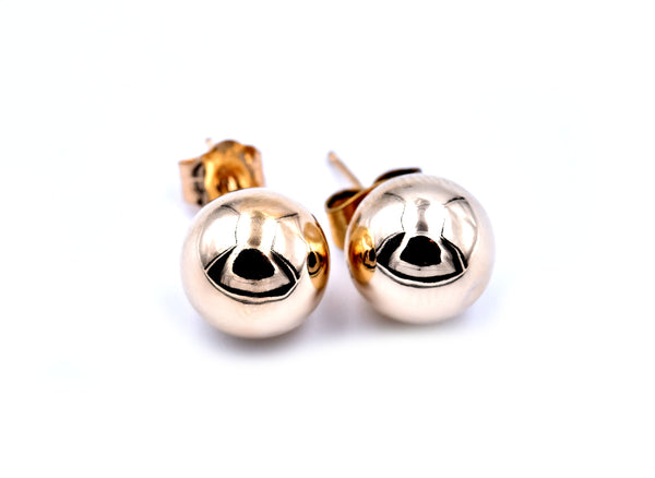 14k Yellow Gold Ball Stud Earrings