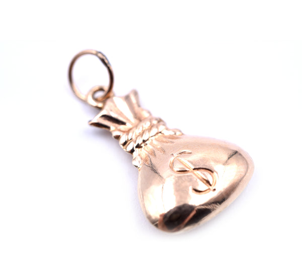 Money Bag Charm 14k Yellow Gold