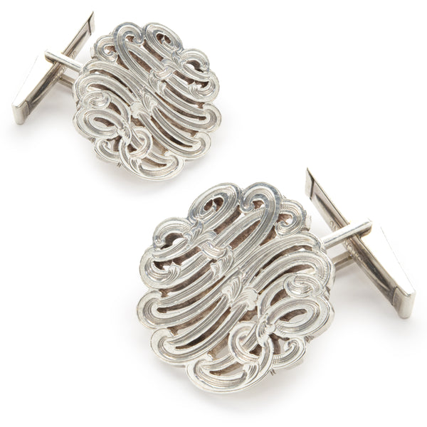 Sterling Silver Scroll Cufflinks