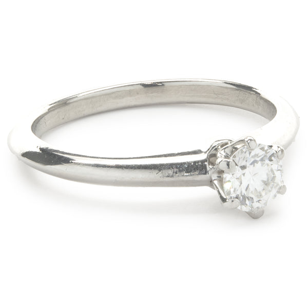 Tiffany & Co. Platinum Round Brilliant Cut Diamond Solitaire Ring