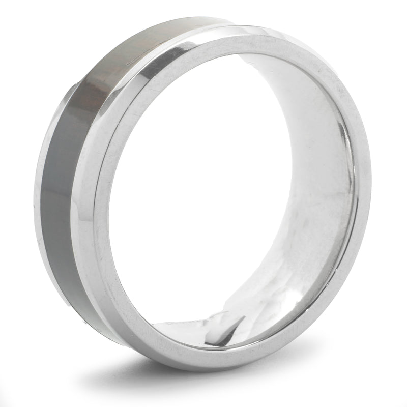 Stainless Steel 8MM Wood Inlay Band