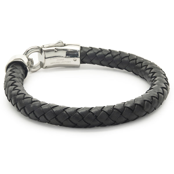 Leather Wrap Bracelet with Stainless Clasp