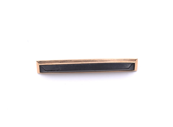 14k Yellow Gold Black Onyx Bar Pin