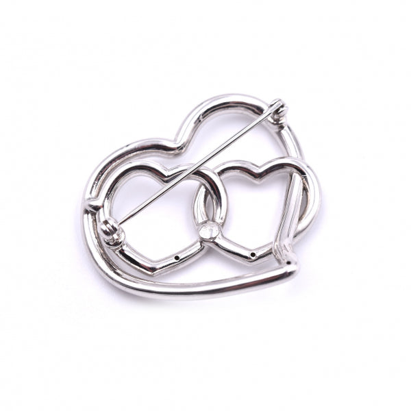 14k White Gold Triple Heart Pendant