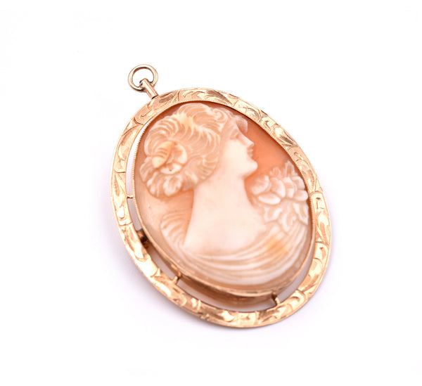 10k Yellow Gold Cameo Pin