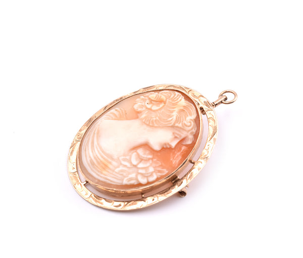 10k Yellow Gold Cameo Pin